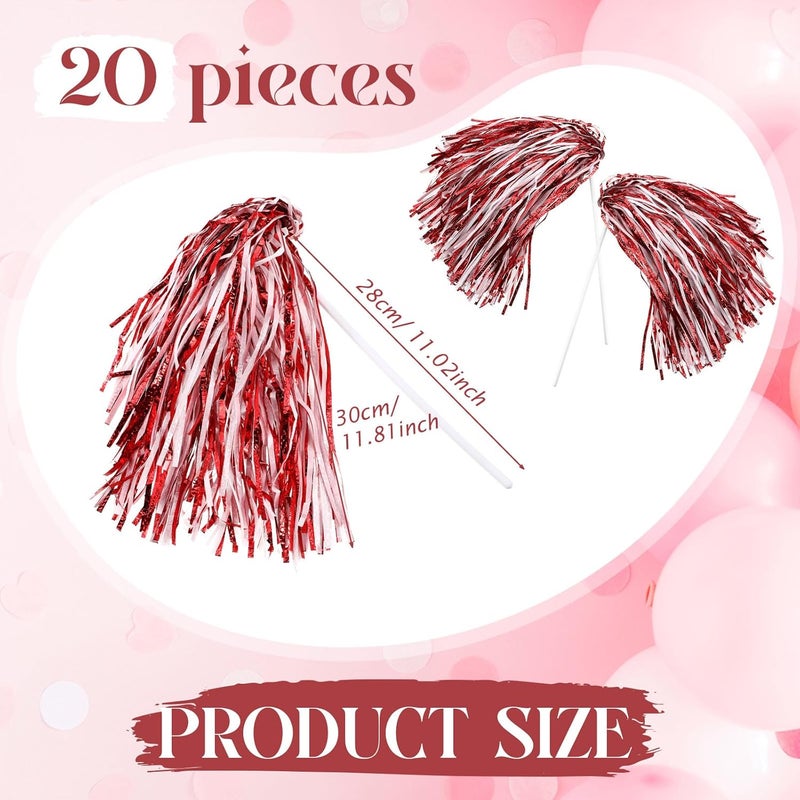 PullCrease 20 Pcs School Spirit Shakers Bulk, Cheerleader Pom Poms for Adults Sports Team Party Dance Football Basketball Volleyball Homecoming Fan Celebration Sporting Event - Image 2